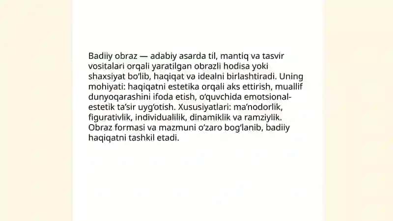 Badiiy obraz va obrazlilik 3