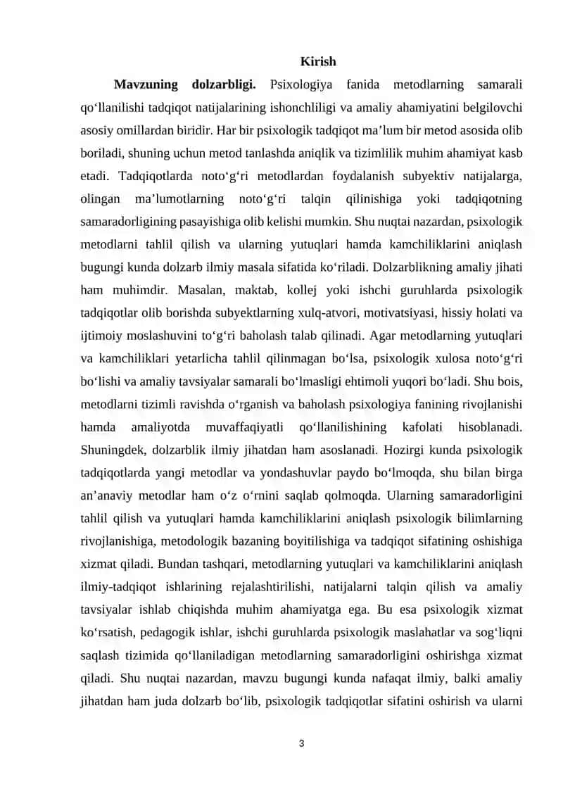 Metodlarning yutuq va kamchiliklari. 3