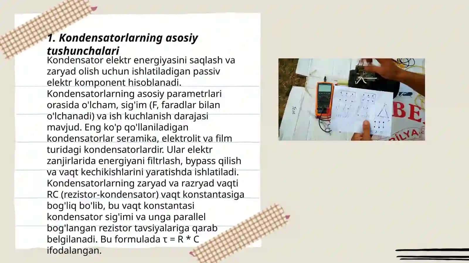 Kondinsatorlarni ketmaket,paralel va aralash ulash 3