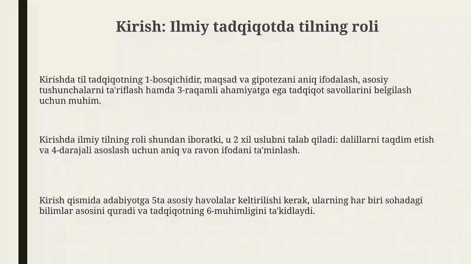 Dastlabki ilmiy tadqiqot yozishda tilim koniyatlari 3