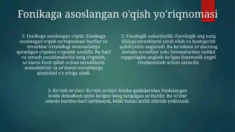 Oqish Darslarida Qo'Llanadigan Metodlarga Tavsif 3