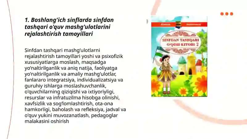 Boshlang'ich sinflarda sinfdan tashqari o'qishni tashkil qilish 3