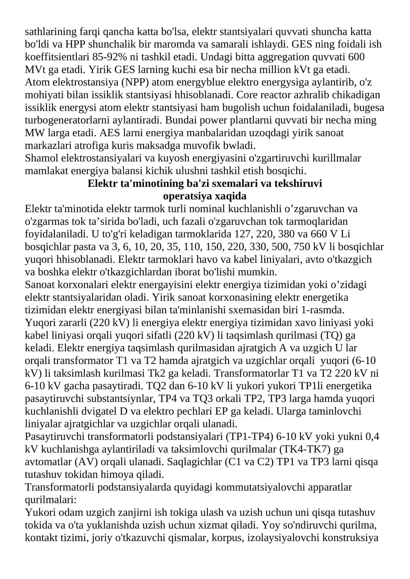 Elektr ta’minoti tizimi tuzilish sxemalari 3