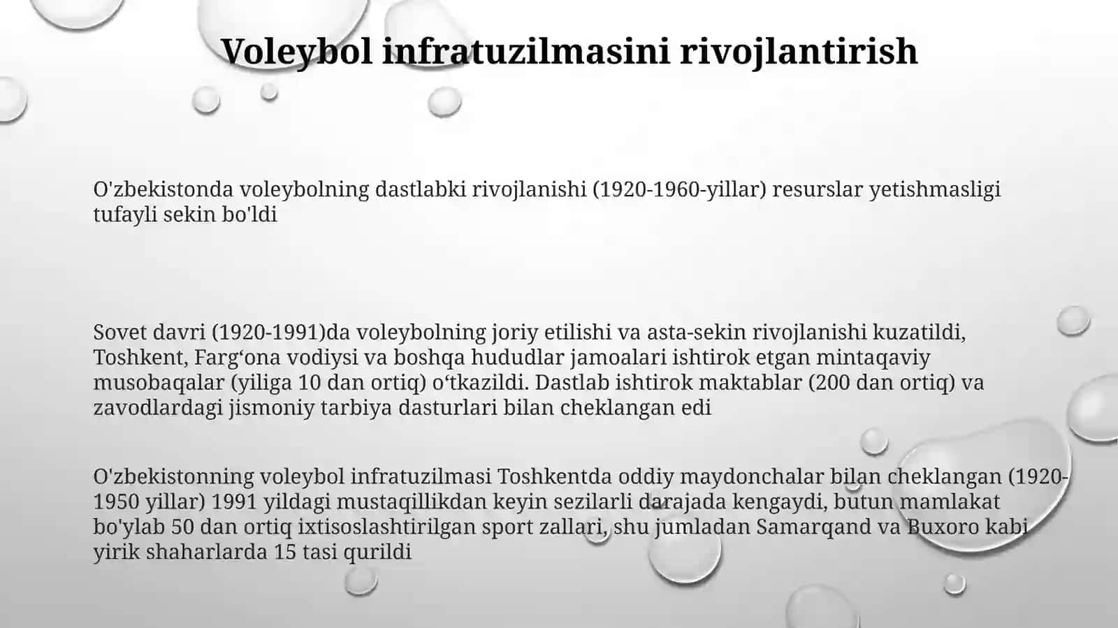 Voleybolning kelib chiqishi tarixi va rivojlanishi O'zbekistonda 3
