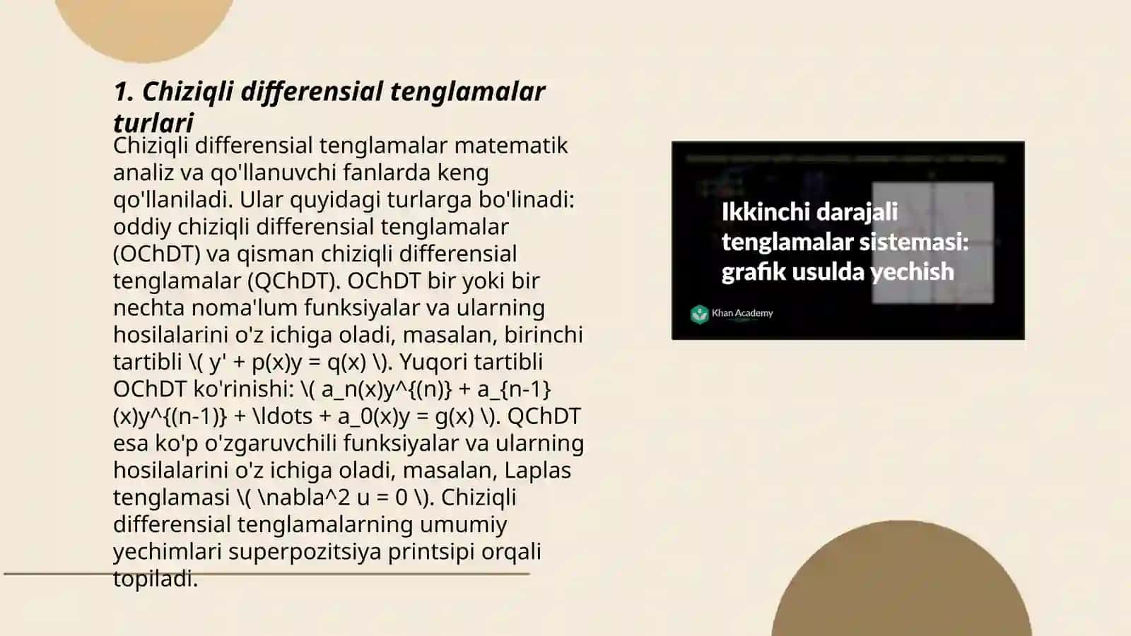 Chiziqli differensial tenglamalar sistemasi 3