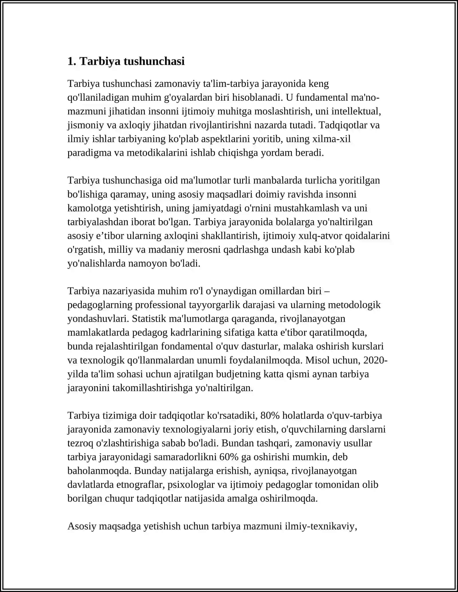 3-SINF TARBIYA DARSLIGINI OʻRGANISH 3
