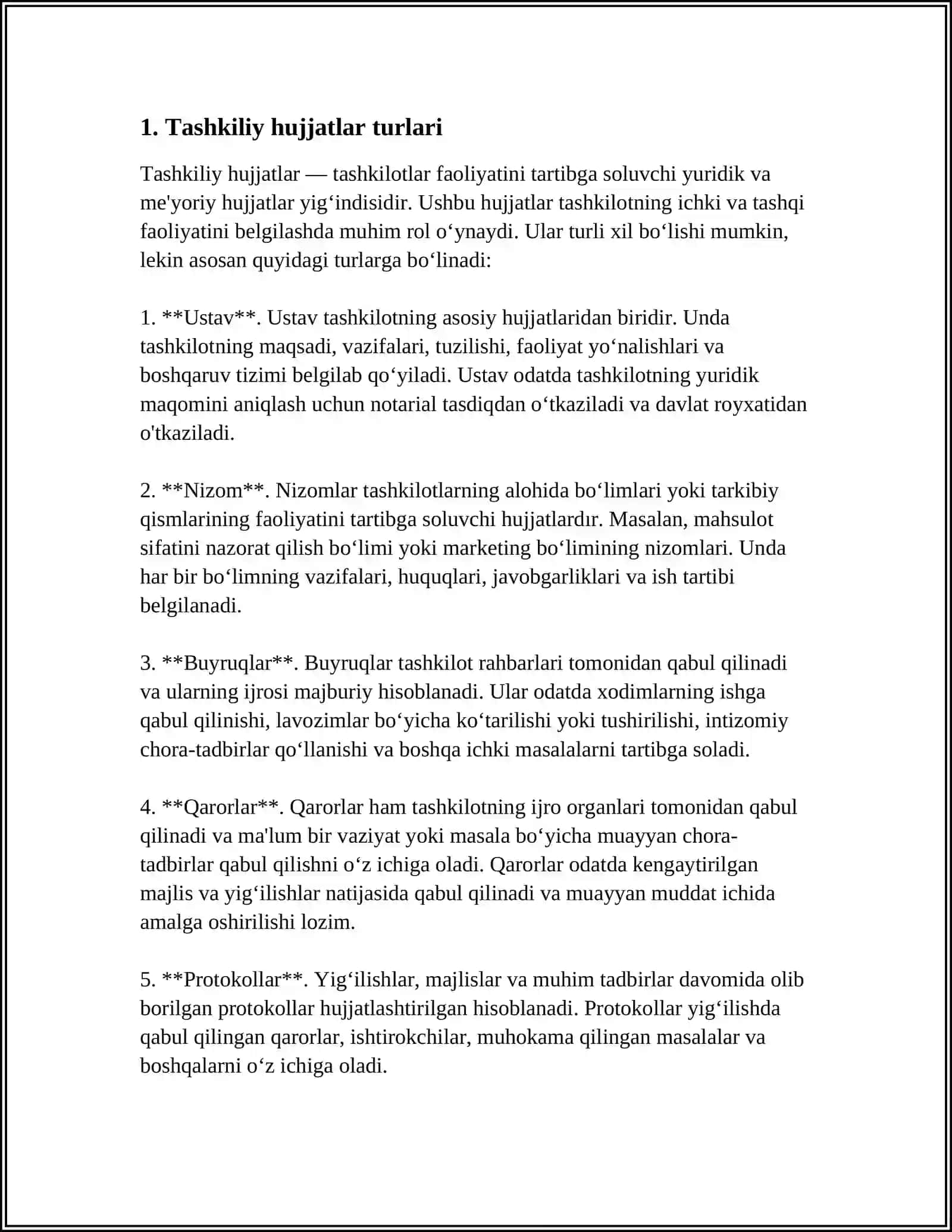 TASHKILIY HUJJATLAR VA ULARNI RASMIYLASHTIRISH 3