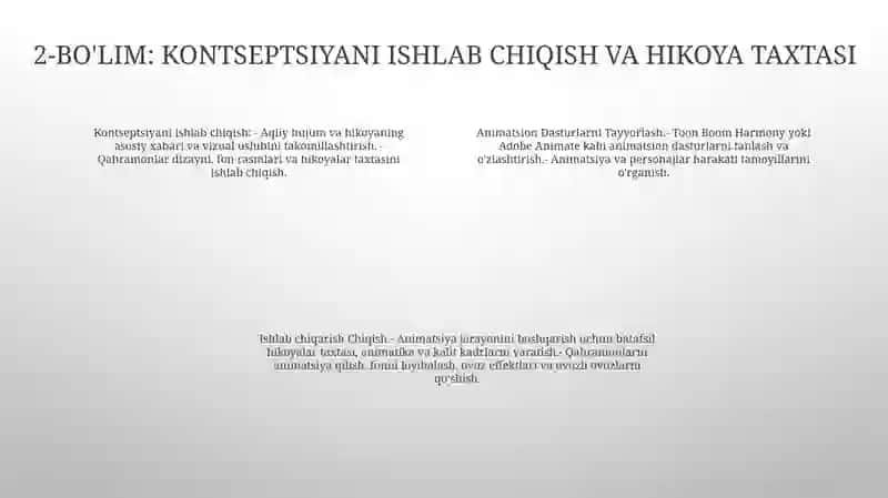 Animatsion Dasturlarni Tayyorlash Va Ishlab Chiqish 3