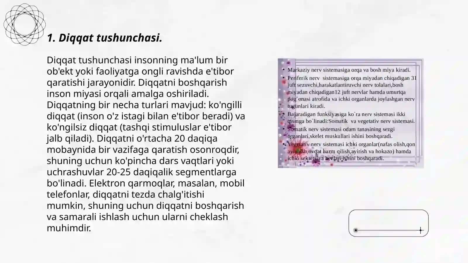 Diqqat haqida tushuncha va uning nerv-fiziologik asoslari 3