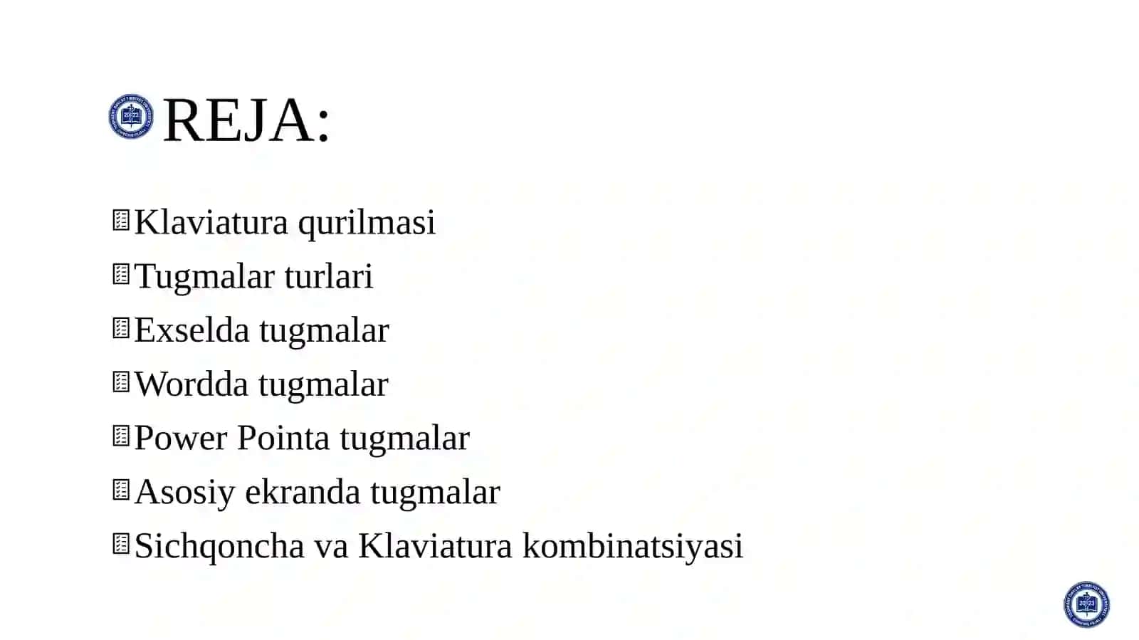 Klaviatura qurilamsi. Tugmachalar guruhlari va vazifalari 3