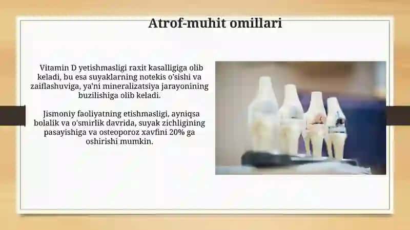 Suyaklarning oʻsishi va rivojlanishiga taʼsir etuvchi omillar 3