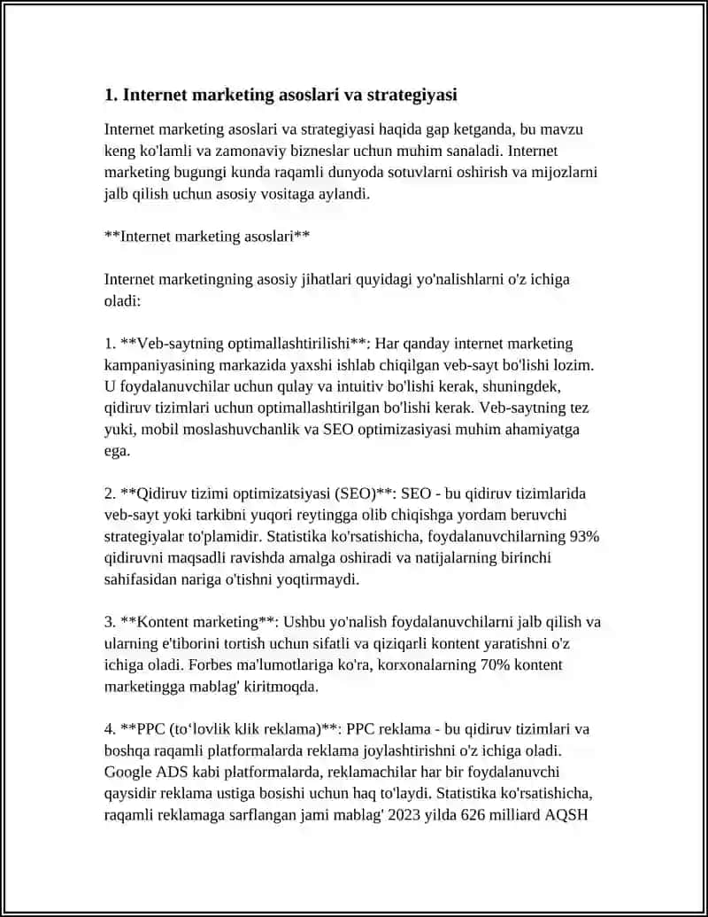 INTERNET MARKETING BILAN ISHLASH 3