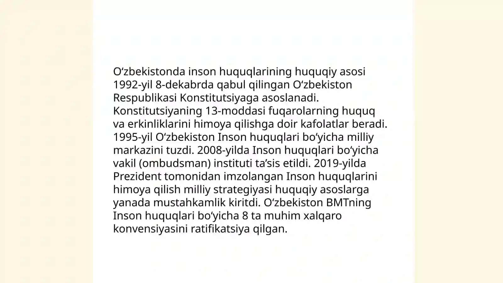 O‘zbekistonda inson haq-huquqlarini va himoya qilish 3