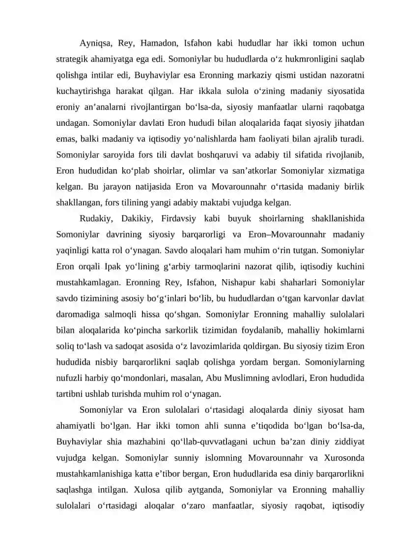 Somoniylar va Eronning mahalliy sulolalari orasidagi aloqalar to'g'risida ma'lumot 3