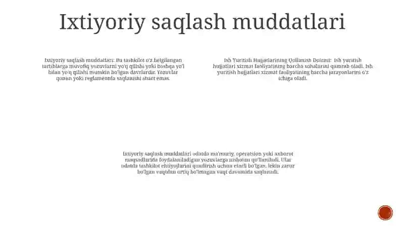 Ish Yuritish Hujjatlarining Qollanish Doirasi 3