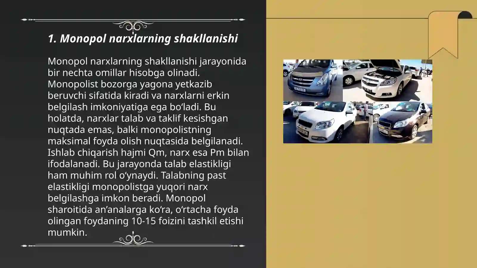 Monopol narxlarning shakllanishi 3