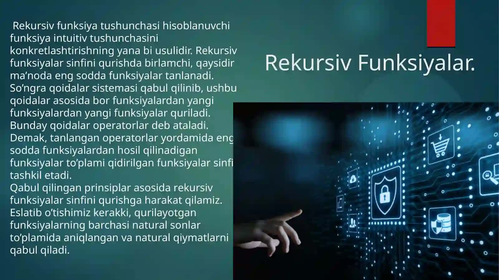 Funksiya va rekursiv funksiyalar. Rekursiv funksiyalar turlari 3