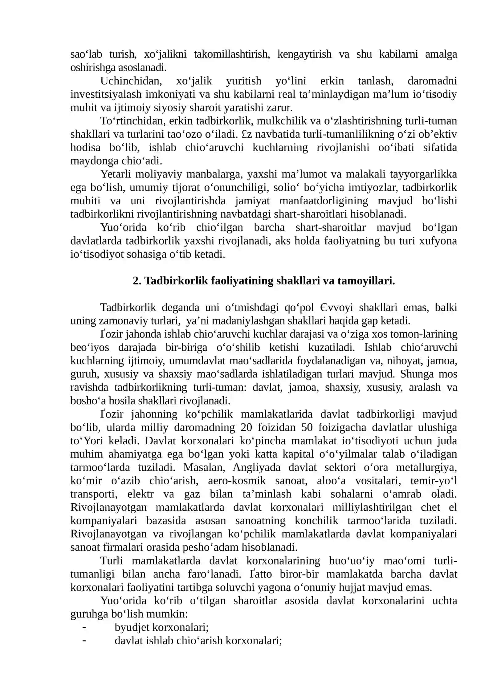 Tadbirkorlik faoliyati, tadbirkorlik kapitali va uning aylanishi 3