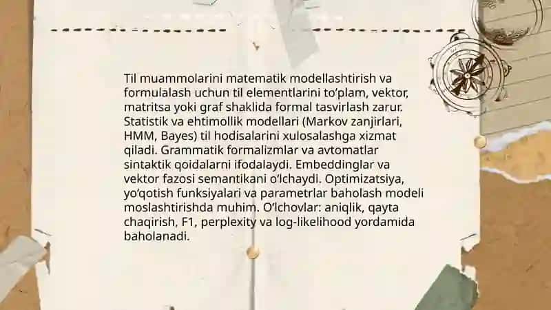 Lingvistik masalalarni matematik usullar bilan yechish yoʻllari 3