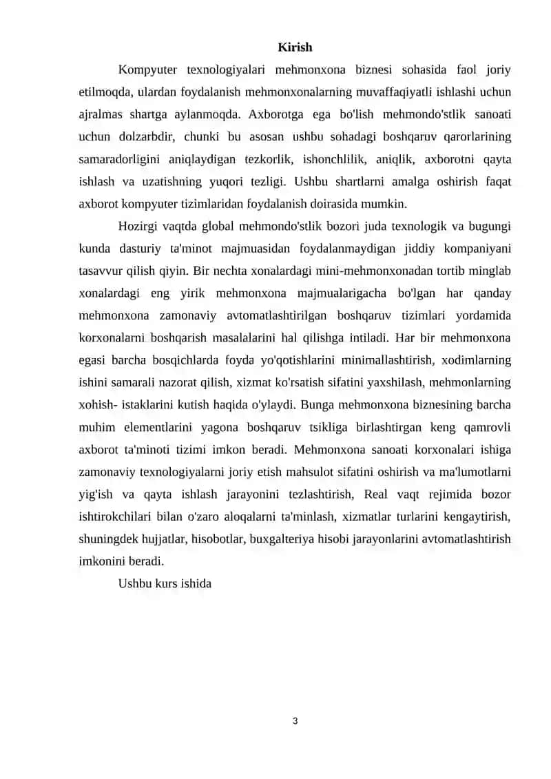 Mehmonxona xonalarini band qilish va boshqarish tizimi 3