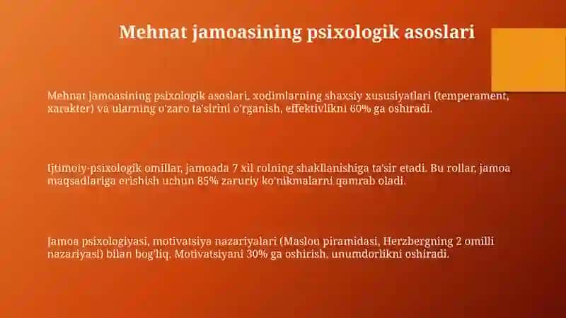 Mehnat jamoasi psixalogiyasi va undagi shaxslararo muloqot 3