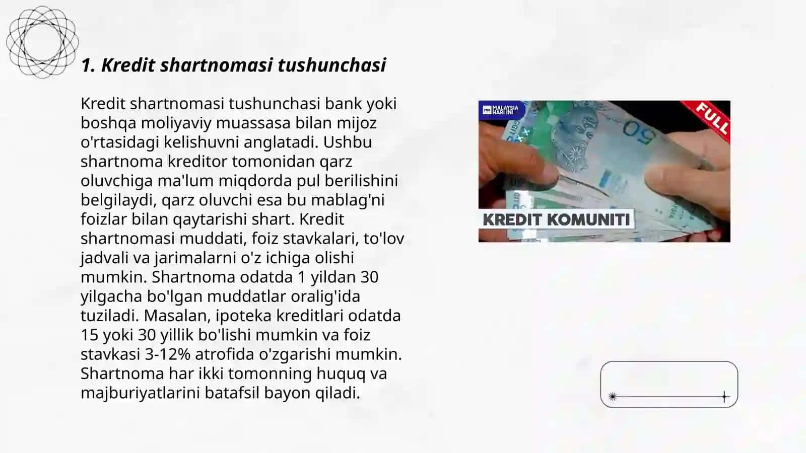 Kredit shartnomasi va koridor oluvchi majburiyatining bajarilishini kafolatlash 3