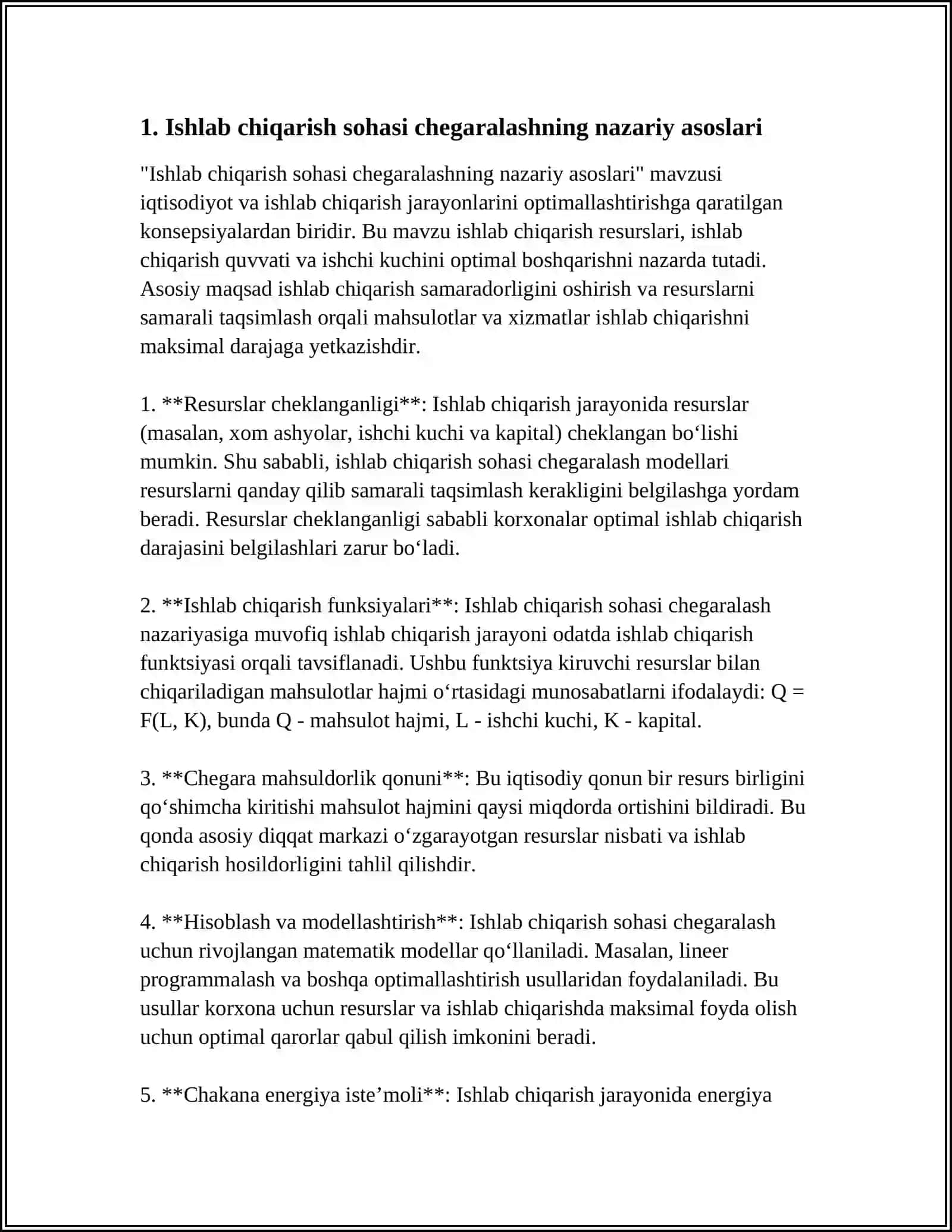 MILLIY HISOBLAR TIZIMDA ISHLAB CHIQARISH SOHASINI CHEGARALASH 3
