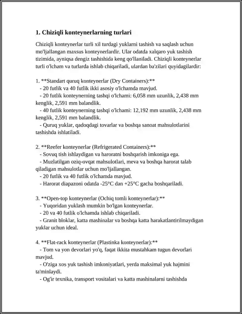 CHIZIQLI KONTEYNERLAR (LIST) 3