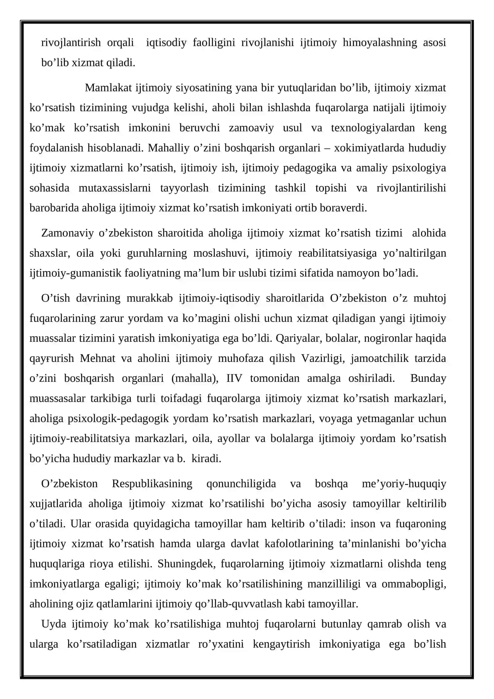 O’zbekistonda ijtimoiy ish sohasini yaratilishi 3