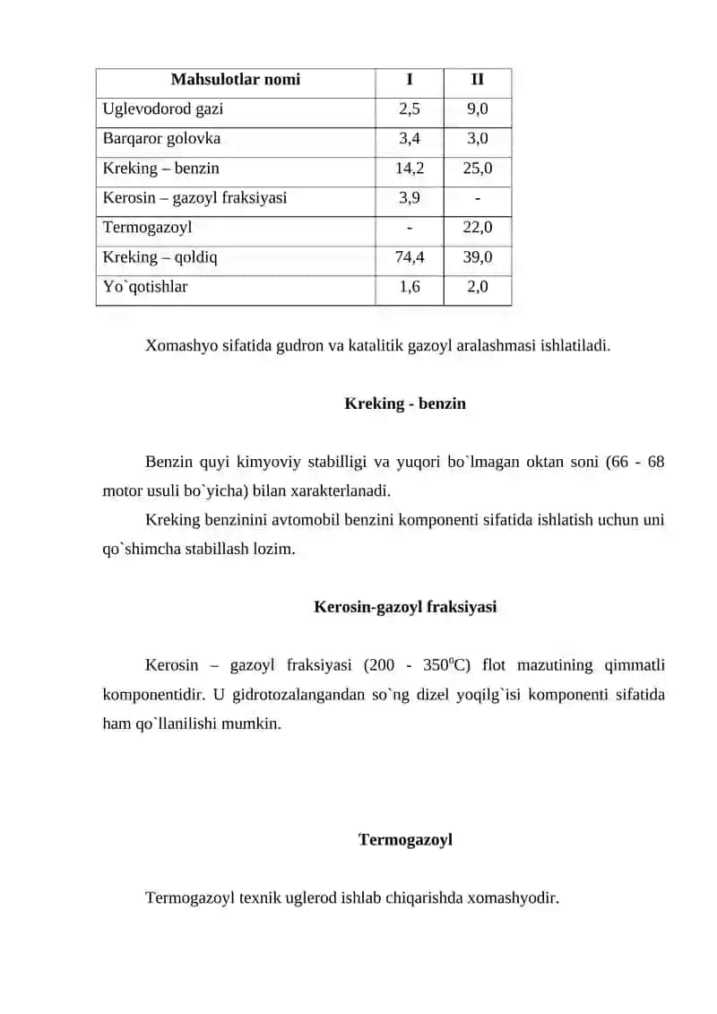 Neft va neft fraksiyalarini sanoatda qayta ishlash kimyoviy jarayonlari 3