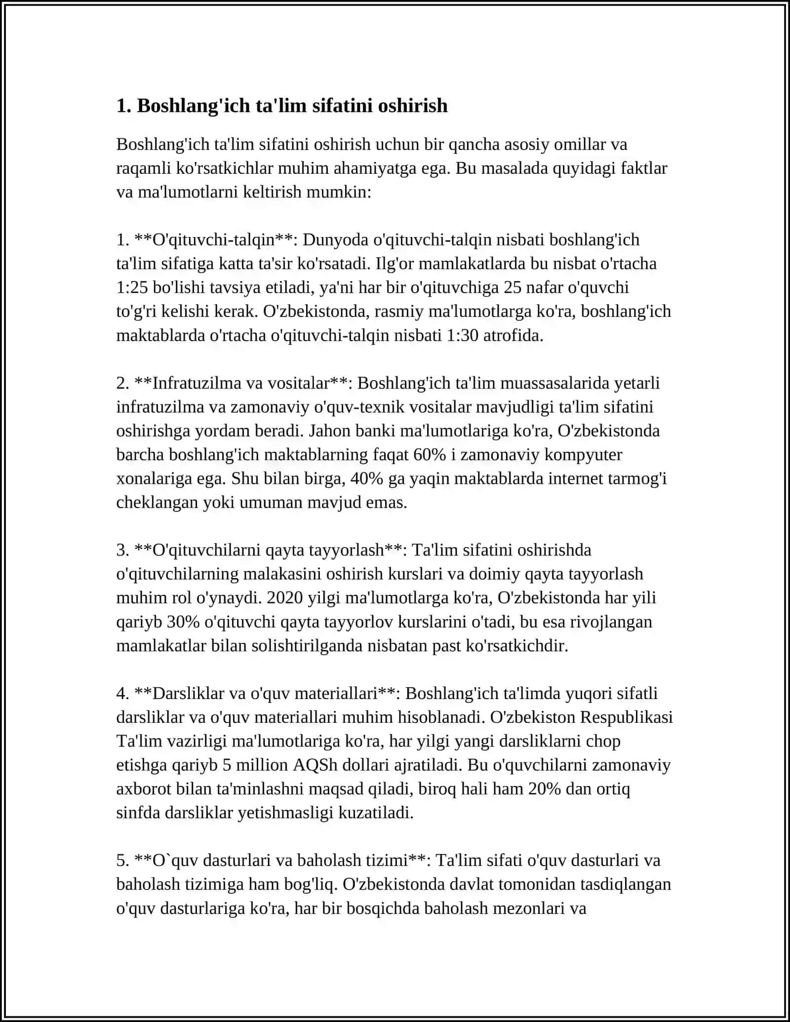O'ZBEKISTON RESPUBLIKASIDA TA'LIM SOHASIDA AMALGA OSHIRILGAN ISLOHOTLAR 3