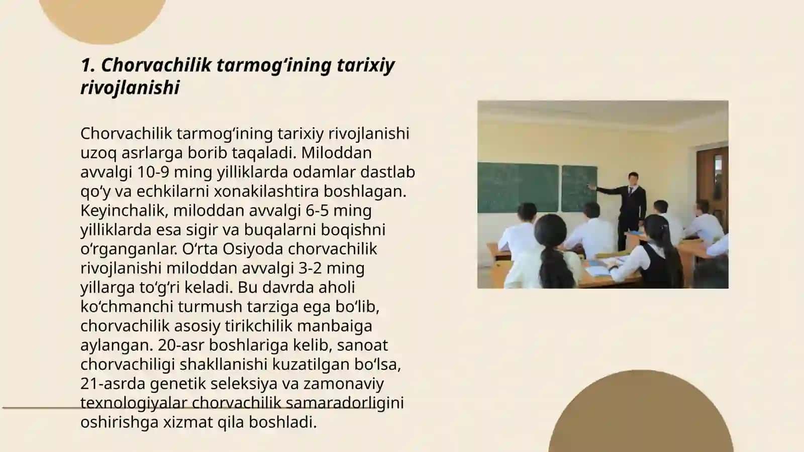 Chorvachilik tarmoğini mamlakat iqtisodiyotidagi õrni va ahamiyati 3