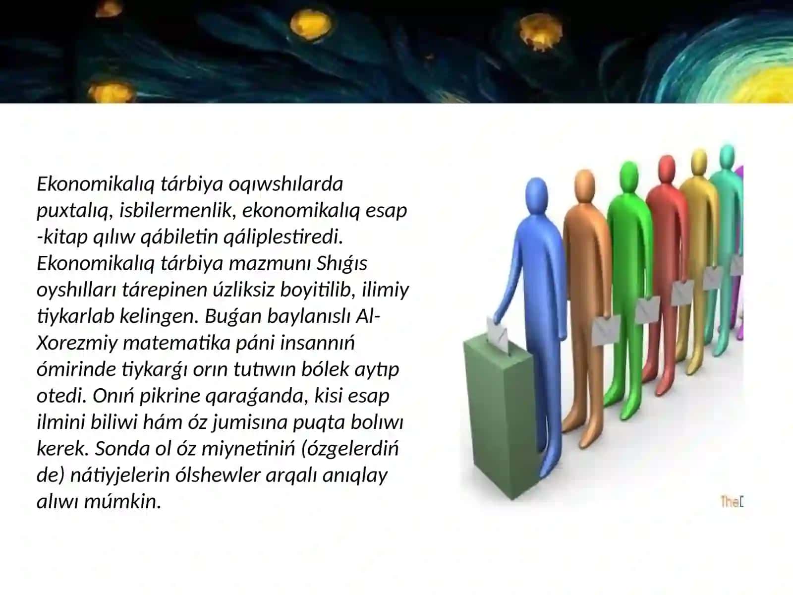Ekonomikalıq tárbiya talaplari 3
