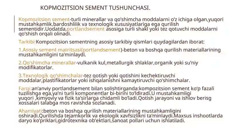 Kopmozitsion sement 3