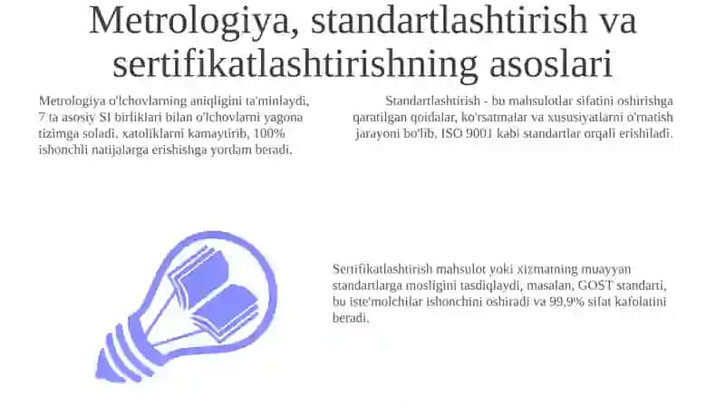 Metrologiya, Standartlashtirish va Sertifikatlashtirish Asoslari 3