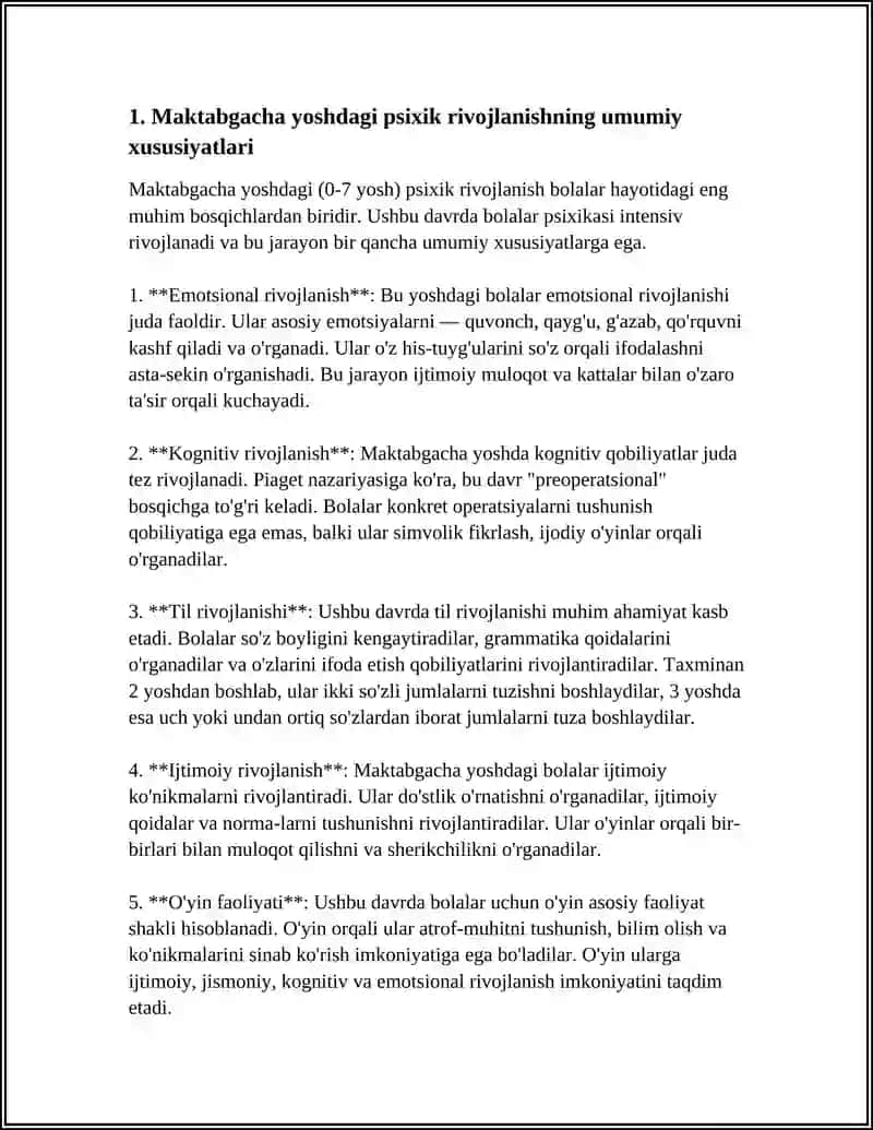 MAKTABGACHA YOSH DAVRING PSIXIK RIVOJLANISH 3