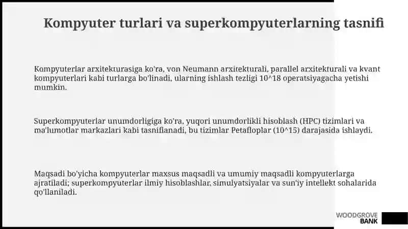 Kompyuter turlari va superkompyuterlarning tasnifi 3