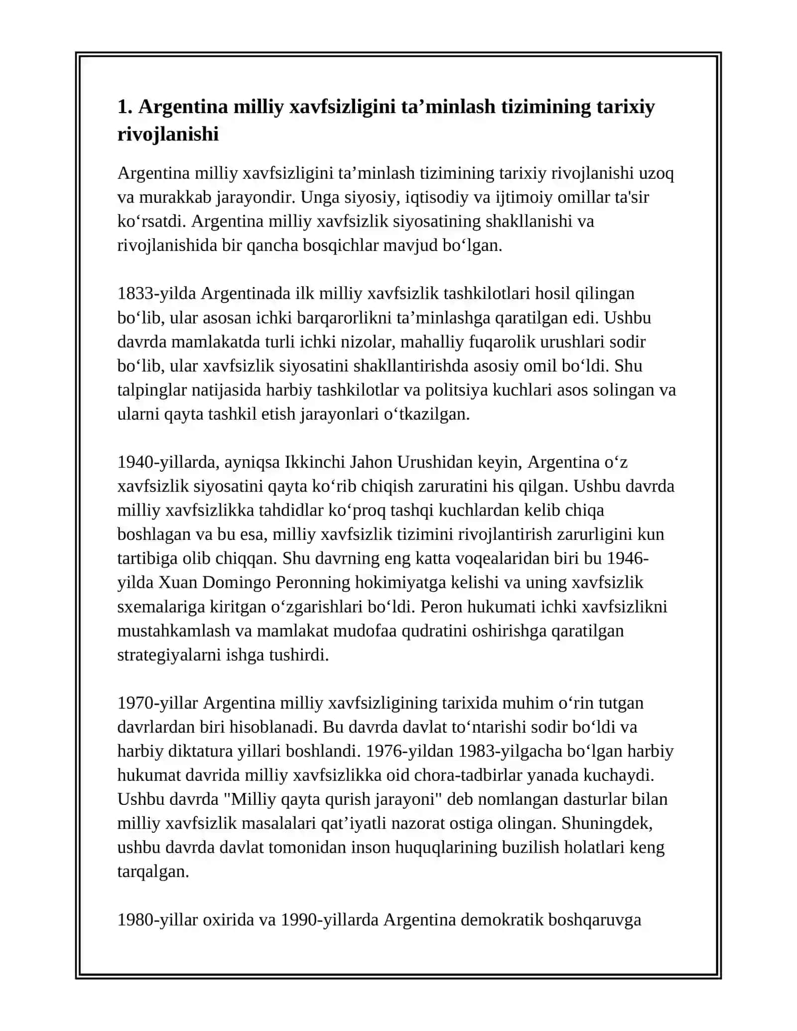 ARGENTINA MILLIY XAVFSIZLIGINI TAMINLASH TIZIMI 3