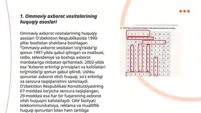 Ommaviy axborot vositalarining huquqiy asoslari 3
