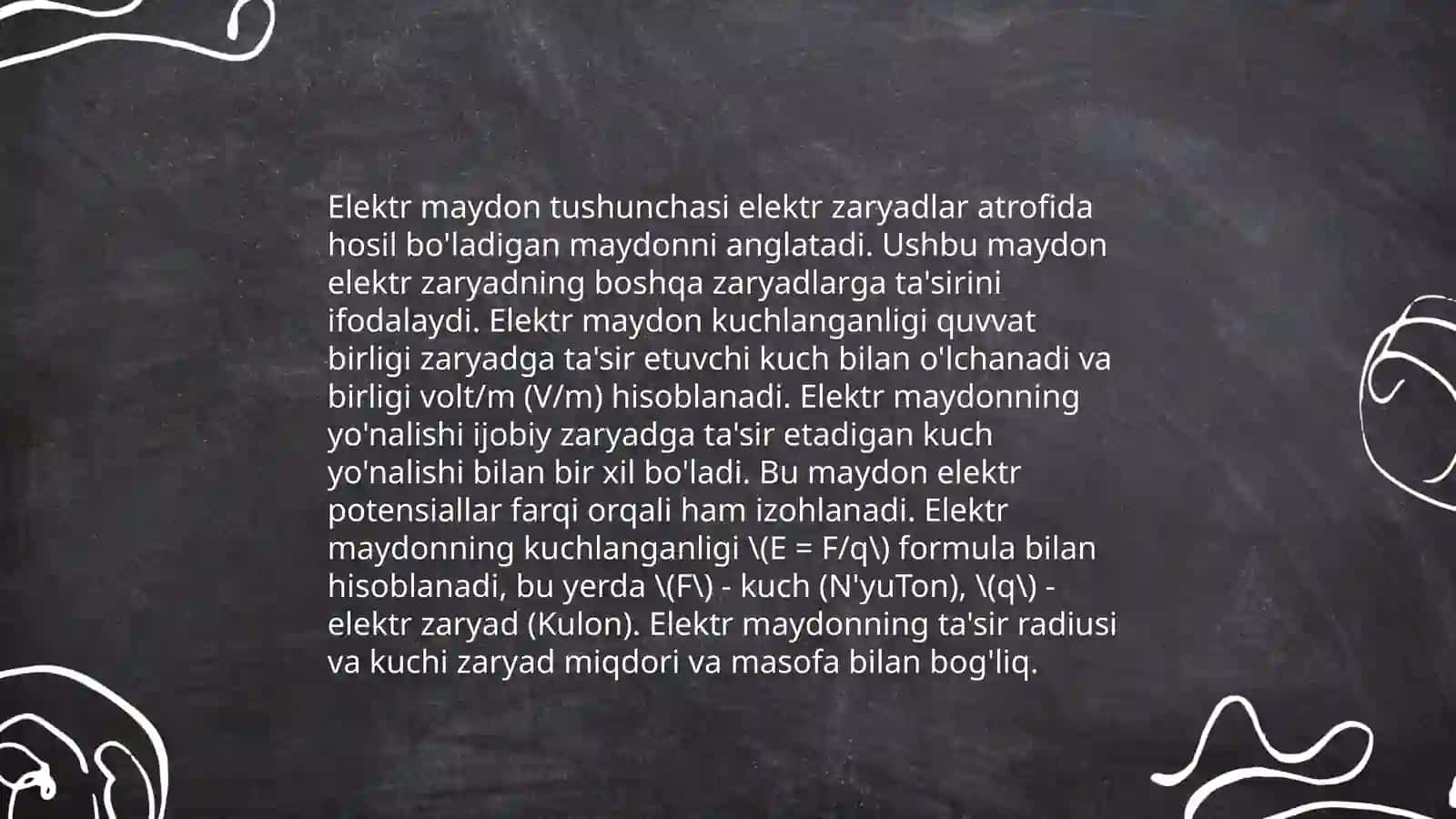 Elektr maydonning kuchlanganligi va potensiali 3