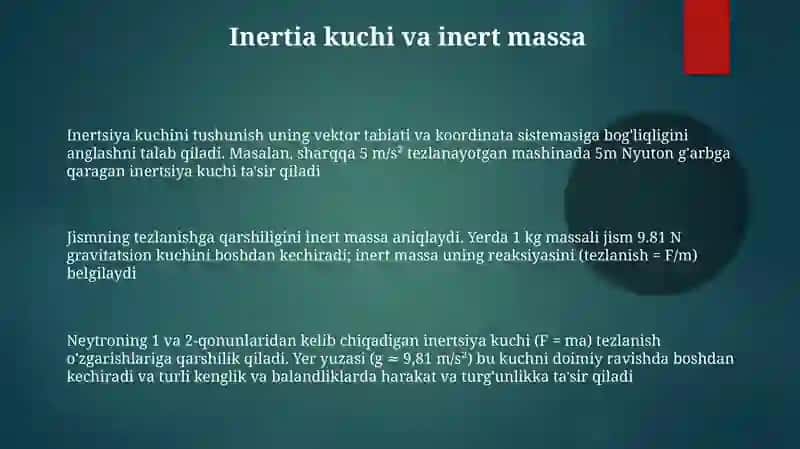 Inertsiya kuchi 3