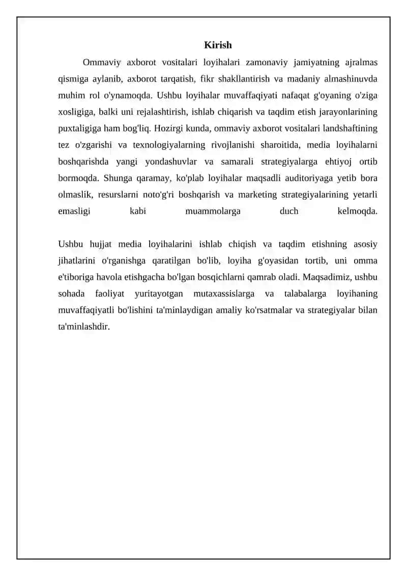 O'z medialoyihasini ishlab chiqish va taqdim etish 3