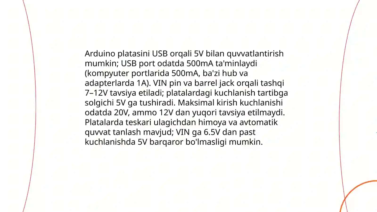 Arduino platasini quvvatlantirish va PWM analog, raqamli pinlar 3