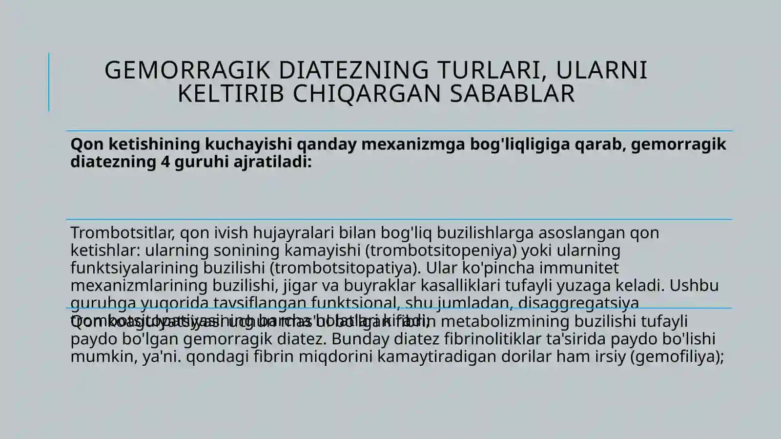 Gemorragik diatezlarning ko‘rinishlari 3