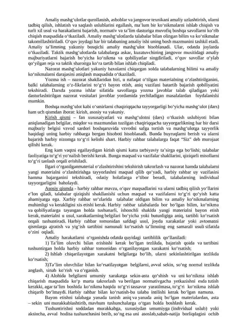 MAVZU № 17: CHQBT fani dasturining “Umumharbiy tayyorgarlik” bо‘limidagi ommaviy qirg‘in qurollaridan himoyalanish mavzularidagi mashg‘ulotlarini tashkil etish va olib borish metodikasi 3