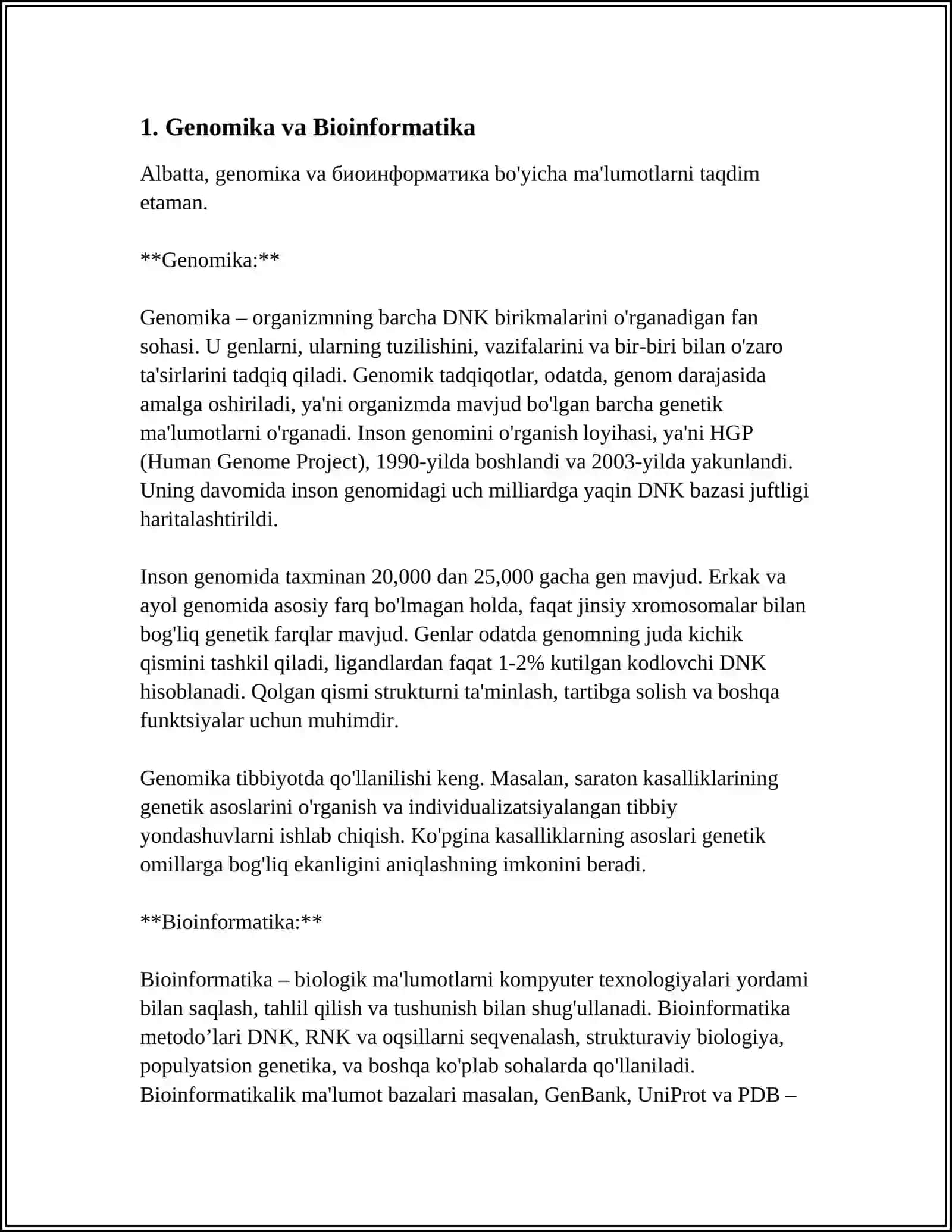 ZAMONAVIY BIOLOGIYA RIVOJLANISHIDAGI BIOINFORMATIKANING XISSASI 3