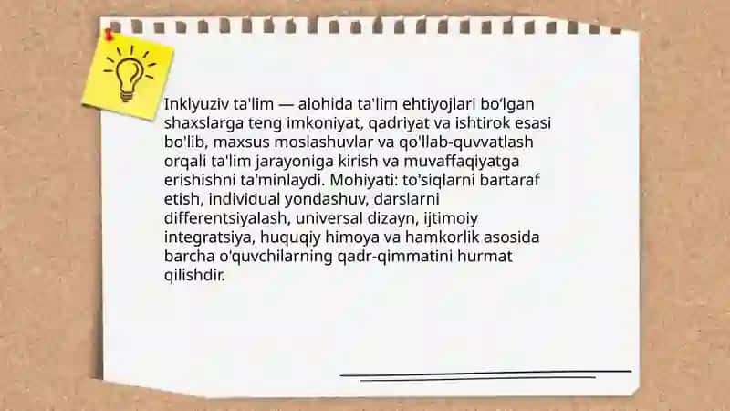 Alohida ta'lim ehtiyojlari boʻlgan shaxslarni inklyuziv taʼlim konsepsiyasi 3