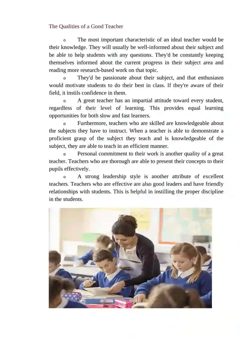 An Ideal Teacher Essay 3
