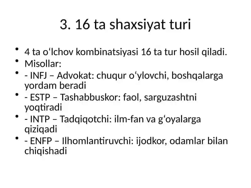 Shaxsiyat turlari va ularning xususiyatlari 3