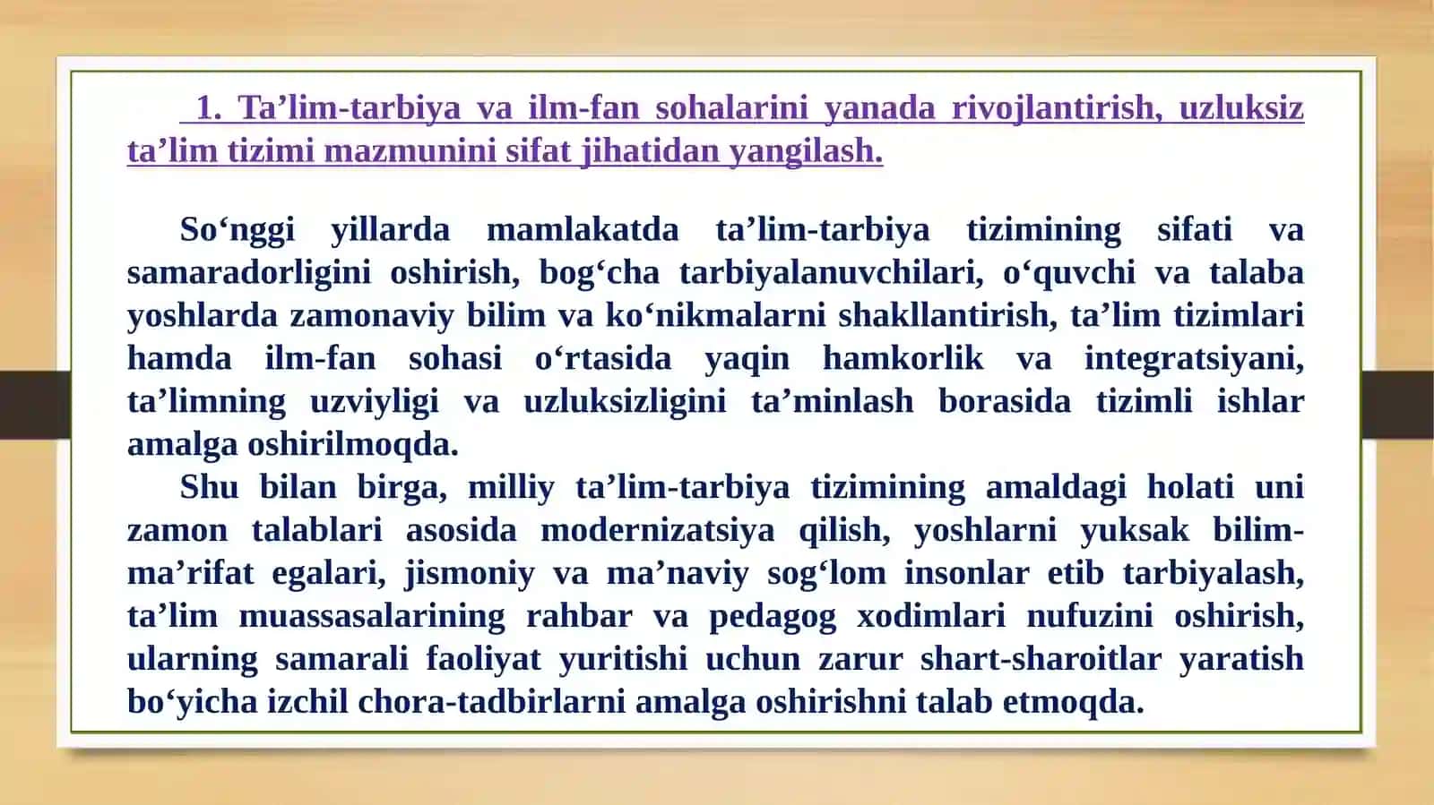 “OʻQITISHNING ZAMONAVIY TEXNOLOGIYALARI” MODULI 3